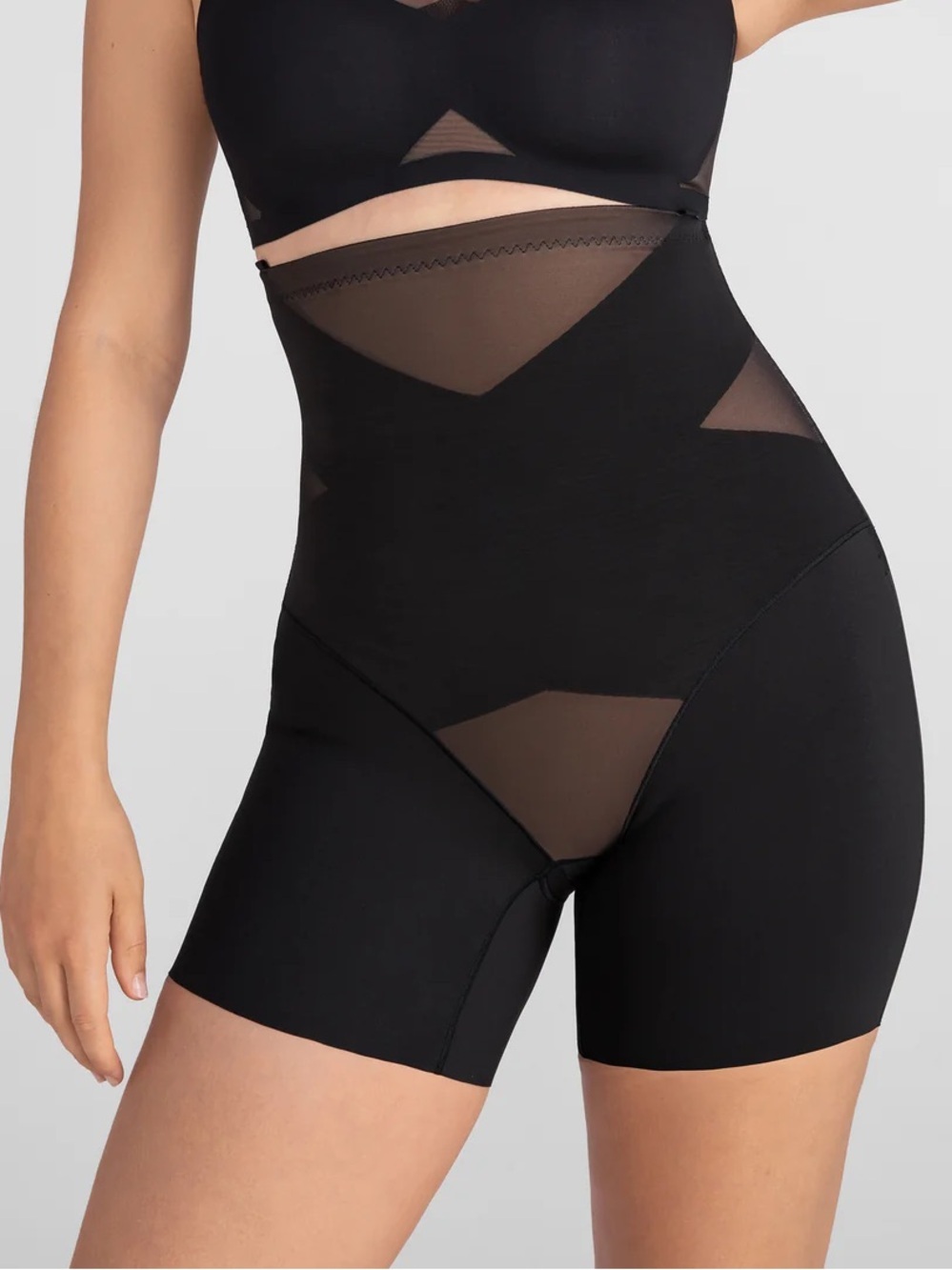 Honeylove SuperPower Girl-Short Shapewear Black Nude Size Large NWT New